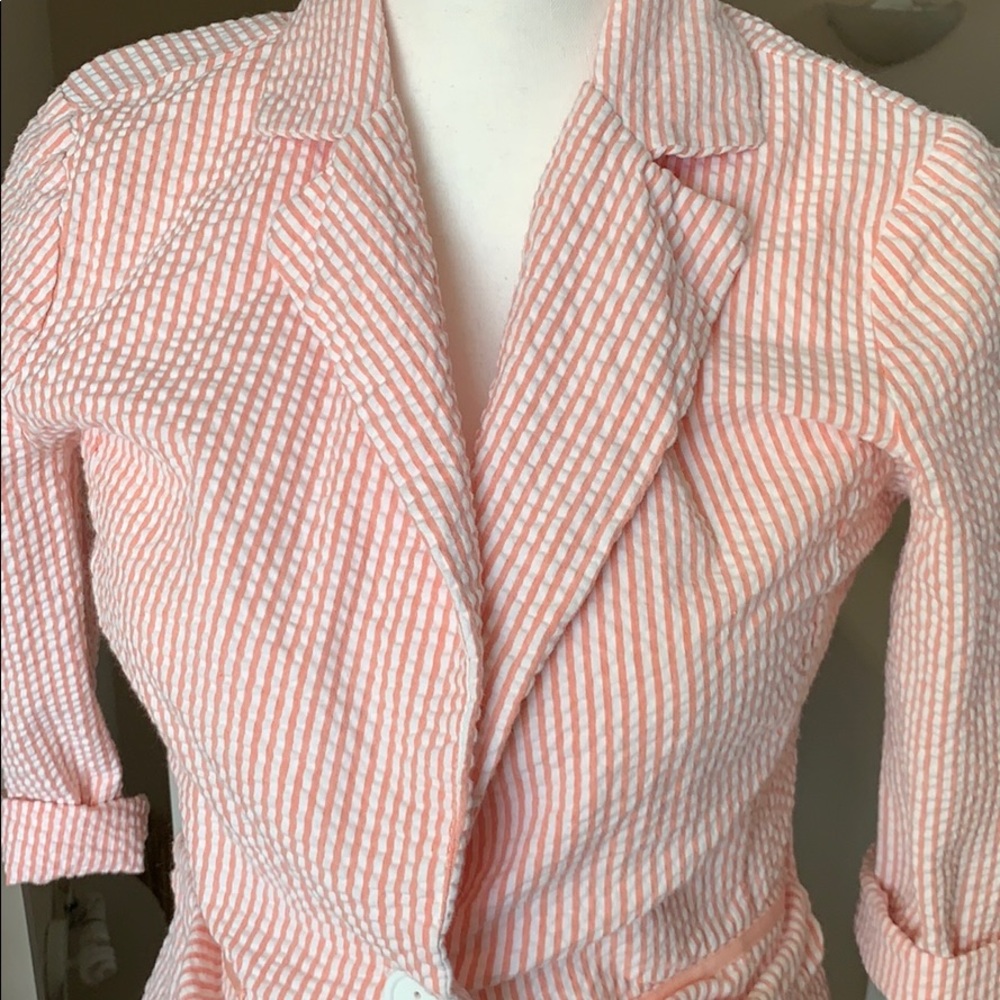 Peach Stripe Blazer Jacket